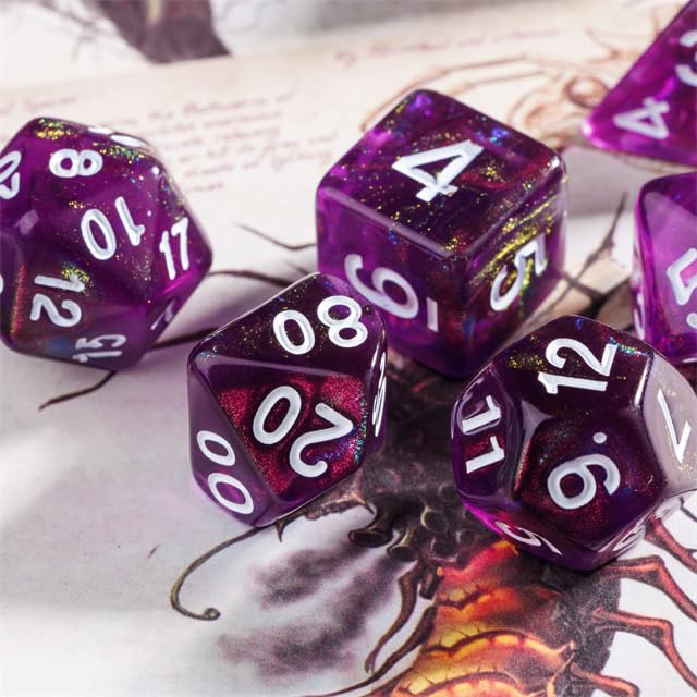 DND Dice Set D&D Polyhedral Dice with Dice Bag (7 Count)