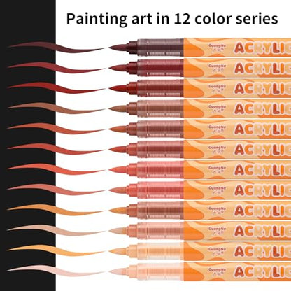 kander Guangna Acrylic Paint Markers 12 Colors (12 Count)