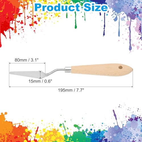 Art Spatula No.7 15mm Stainless Steel Flexible Palette Knife Painting Knife Painting Spatula Oil Painting Mixing Scraper with Wood Handle for Canvas Acrylic Painting