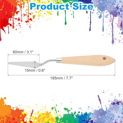 Art Spatula No.7 15mm Stainless Steel Flexible Palette Knife Painting Knife Painting Spatula Oil Painting Mixing Scraper with Wood Handle for Canvas Acrylic Painting