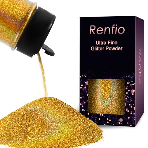 Holographic Ultra Fine Gold Glitter Powder Metallic Resin Glitter