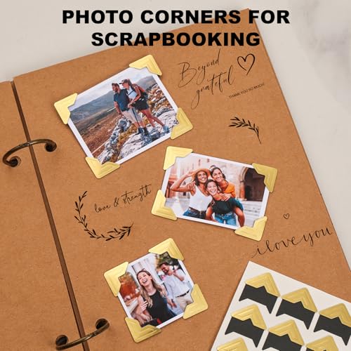 Photo Corners 120 Pcs Gold Self