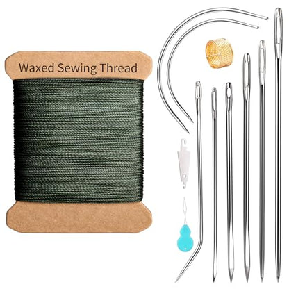 Waxed Thread 32 Yard 0.55mm Round Heavy Duty Leather Thread (9 Count)