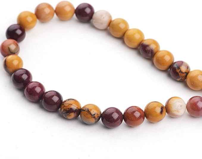 180pcs Adabele Natural Mookaite Jasper Healing Gemstone 4mm (0.16 inch) Small Round Beads Gem Stone Spacer for Craft Jewelry Making GF22-4