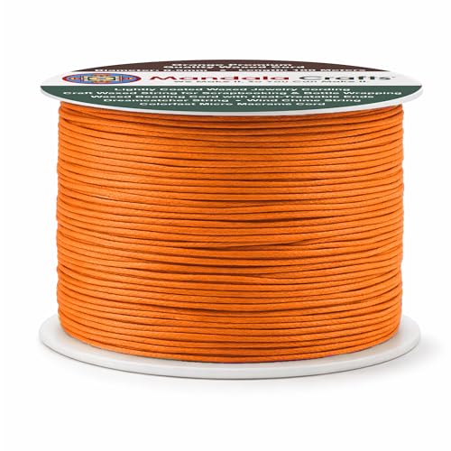 0.5mm Orange Cotton Waxed Cord for Jewelry Making