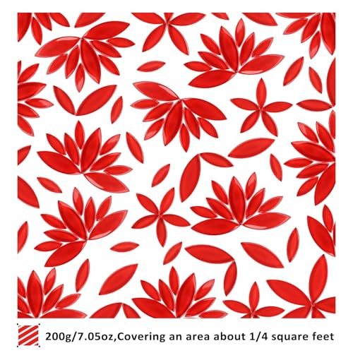 Red Leaf Mosaic Tiles for Crafts
