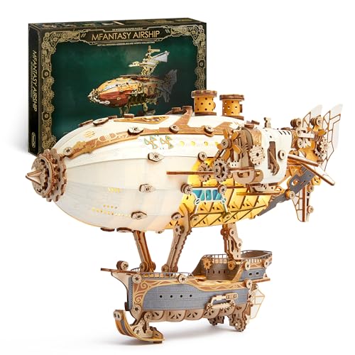 LED 3D Wood Puzzle Fantasy Airship Model (473 Count)