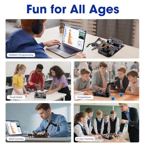 4DOF Robotic Arm Kit for Kids Compatible with Arduino IDE