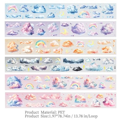 6 Rolls Cloud PET Tape Set