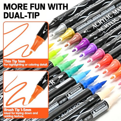 24 Colors Acrylic Paint Markers (24 Count)