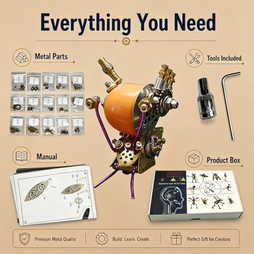 Steampunk Snail 3D Metal Puzzle Mechanical Kits 140+ Pcs DIY Assembly Model 3 (140 Count)
