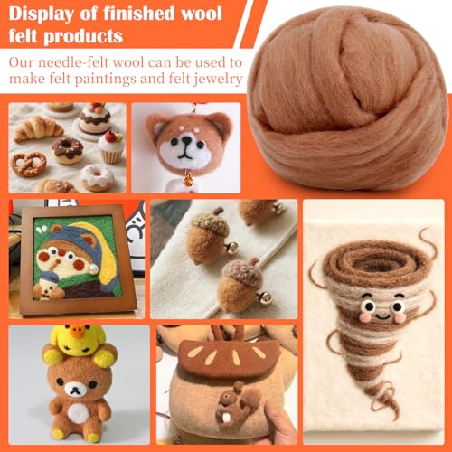 1.76oz Oak Brown Natural Wool Roving