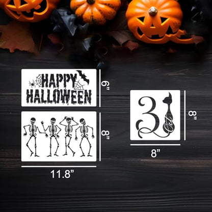 Halloween Stencils for Crafts Reusable Halloween Stencils for Door Mats (13 Count)