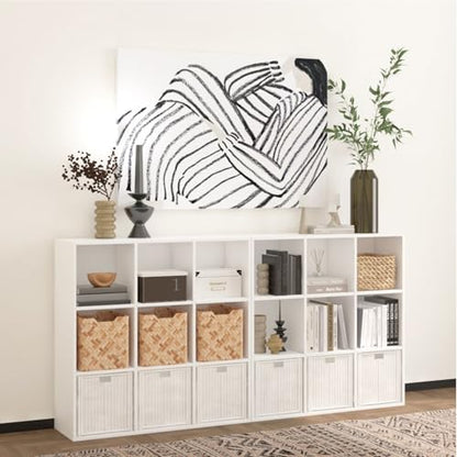Wooden 9 Cube Storage Organizer with Closed Back Panel (9 Count)