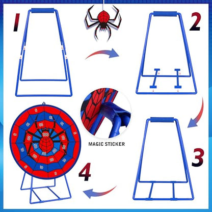 Large Double Sided Kids Dart Board with Stand (18 Count)