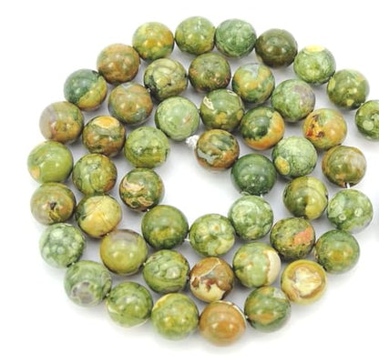 90pcs Adabele Natural Green Rhyolite Rainforest Jasper Gemstone 4mm (93 Count)