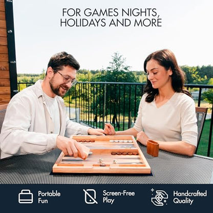 17 Inch Chess Checkers Backgammon Set for adults