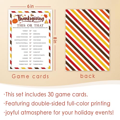 Thanksgiving Party Icebreaker Games Cards
