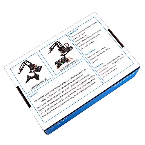 4DOF Acrylic Robot Mechanical Arm Claw Kit Compatible with Arduino IDE DIY Robot with CD Tutorial