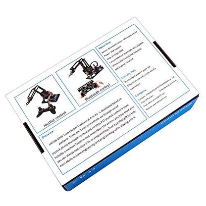 4DOF Acrylic Robot Mechanical Arm Claw Kit Compatible with Arduino IDE DIY Robot with CD Tutorial