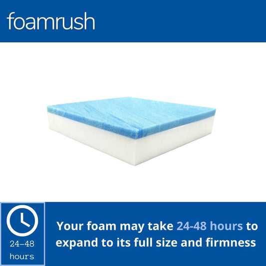 FoamRush 10" x 24" x 24" Cool Gel Memory Foam Bench Cushion Replacement Medium Firm (Upholstery Foam, Rubber Padding, Seat Replacement, Upholstery Sheet, Couch, Sofa Cushion, Mattress) Made in USA - Crafty Corner