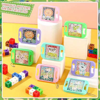 24 Pcs Mini Maze Puzzle Bulk for Kids Hawaii Party Favors Small Maze Cubes Game Educational Handheld Puzzle Travel Games Back to School Classroom Exchange Gift for Student (24 Count)