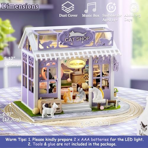 DIY Miniature Dollhouse Kit with Furniture Plus Dust Proof & Music Movement