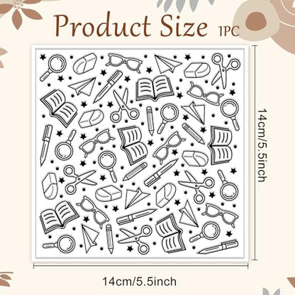 School Elements Polymer Clay Texture Sheets Seamless Pattern Books Silicone Texture Mat Modeling Pattern Pad for Jewelry and Clay Earrings Tools