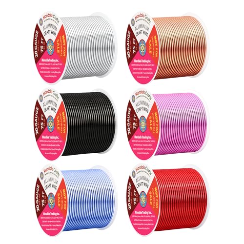 20 GA Red Copper Black Assorted Anodized Aluminum Craft Wire (450 Foot)