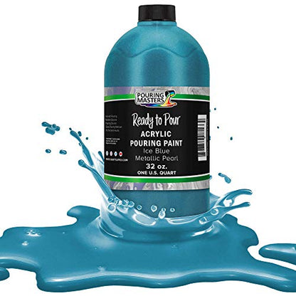 Pouring Masters Ice Blue Metallic Pearl Ready to Pour Acrylic Pouring Paint (32 Fl Oz)