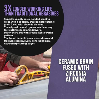 Premium 320 Grit PSA Purple Film Ceramic Longboard Sandpaper (60 Foot)