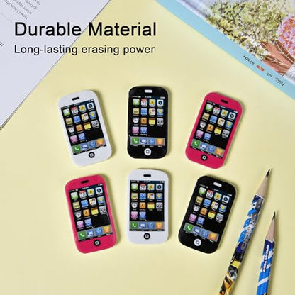 20 Mini Cool Phone Erasers for Kids (20 Count)