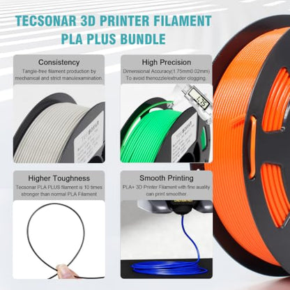 1.75mm PLA + Filament 8 Colors 250g 8 Pack