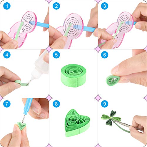 19 Pcs Paper Quilling Kits 45 Colors 900 Strips Quilling Art Paper DIY Craft (941 Count)