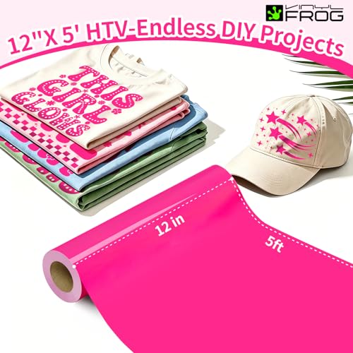 Hot Pink Heat Transfer Vinyl Roll 12" x5ft Matte HTV Vinyl
