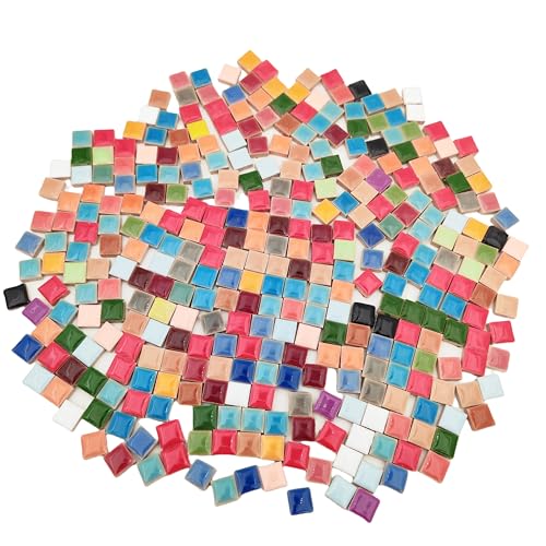 500g 1.1lb Random Color Irregular Ceramics Mosaic Tiles (16 Ounce)