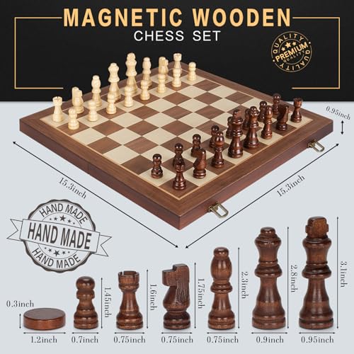 2 in 1 Magnetic Chess Set & Checkers Board Game