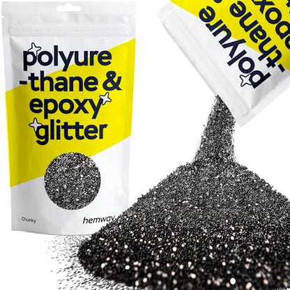 Resin Glitter Black 100g Chunky Polyurethane & Epoxy Glitter (3.5 Ounce)