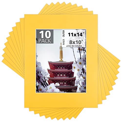 Mat Board Center 10 Pack 11x14 Photo Mats for 8x10 Picture (10 Count)