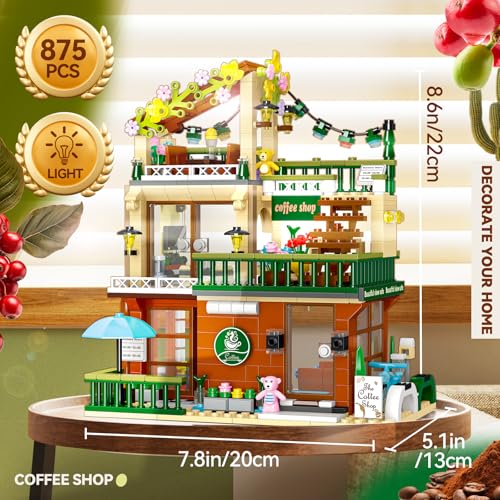 3 in 1 Street View Coffee Shop City Building Set (875 Count)