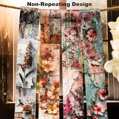 Vintage Floral Washi Tape Set (7 Count)