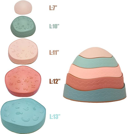 Fanboxk Stepping Stones for Kids,Non-Slip Toddler Sensory Stepping Stones for Promoting Toddler Balance Coordination Skills,Obstacle Courses Sensory Toys Outdoor or Indoor Play for Kids Age 3-8