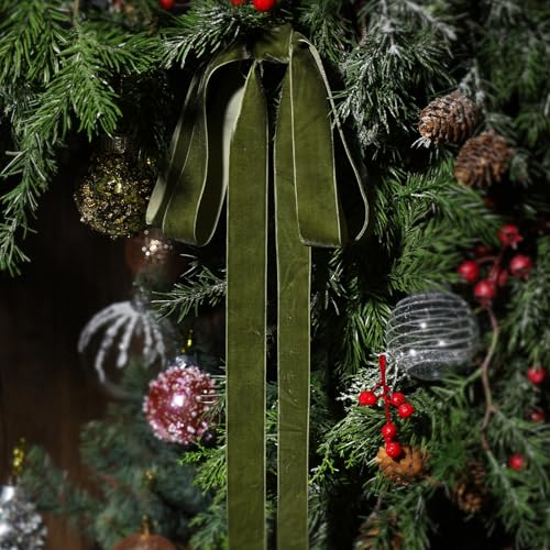 Moss Green Velvet Ribbon