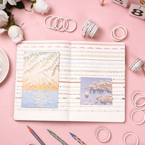 30 Rolls Pastel Floral Washi Tape Set (30 Count)