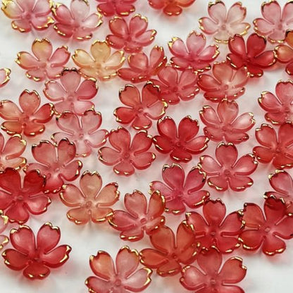 100pcs Acrylic Flower Beads (100 Count)