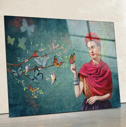 Frida Kahlo Glasss Wall Art Print