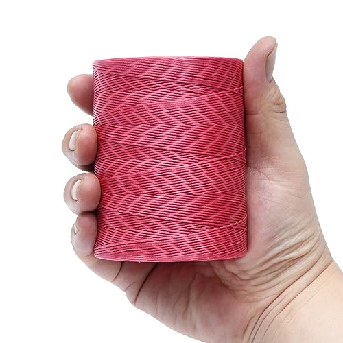 Waxed Thread 852Yards 150D 0.8mm Flat Polyester Wax Thread for Hand Sewing Leather Craft DIY Projects Shoes Repair Book Binding