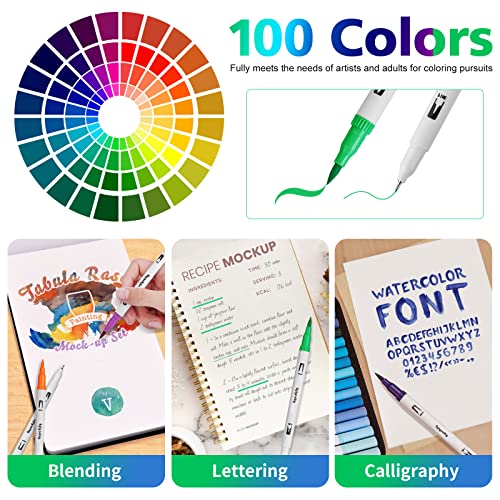 Markers for Adult Coloring (100 Count)