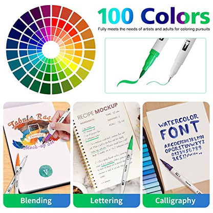 Markers for Adult Coloring (100 Count)