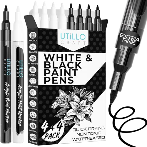 Black and White Paint Pens (8 Count)